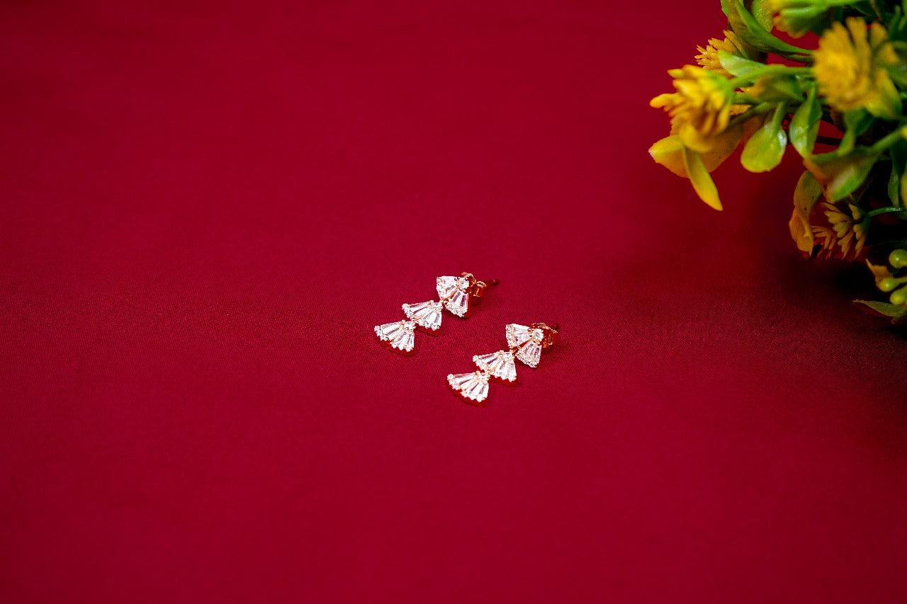 Triangle Cluster Stud Earrings-925 Sterling Silver-ERAYA Jewellery