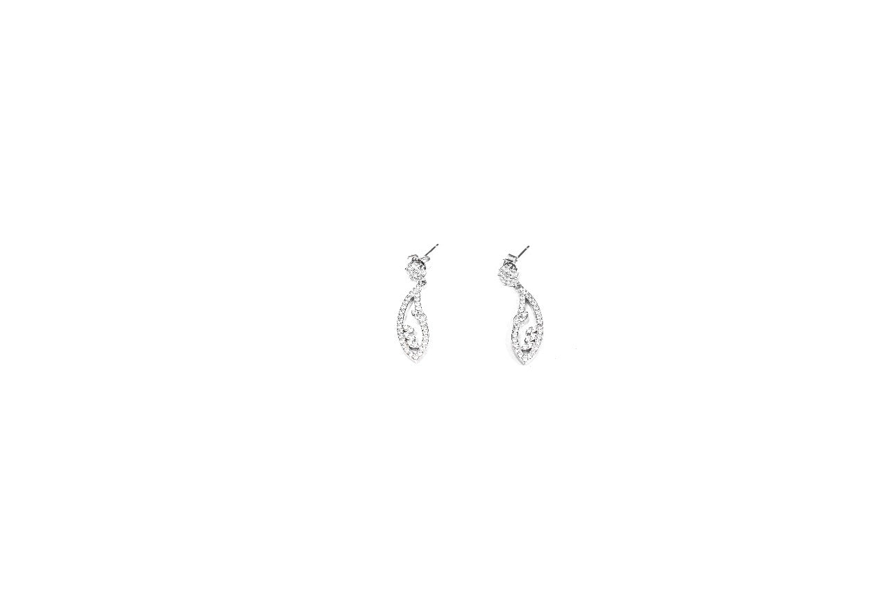 Petal Drop Crystal Earrings-925 Sterling Silver-ERAYA Jewellery