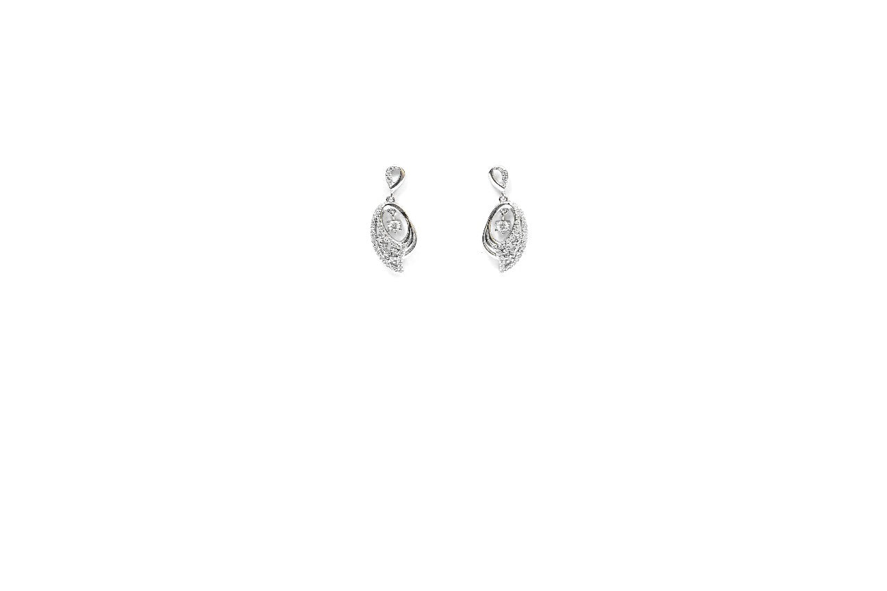 Ornate Floral Drop Earrings-925 Sterling Silver-ERAYA Jewellery