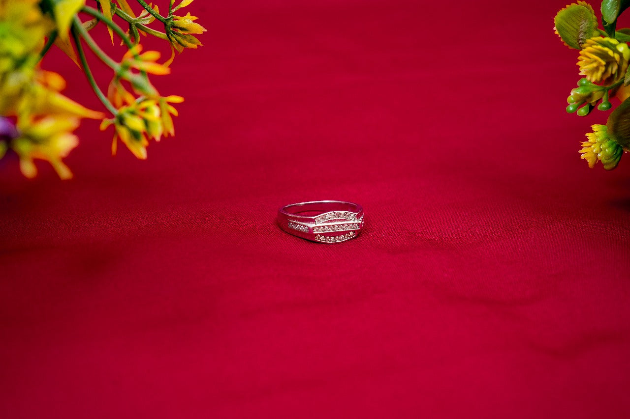 Tiered Crystal Silver Ring-925 Sterling Silver-ERAYA Jewellery