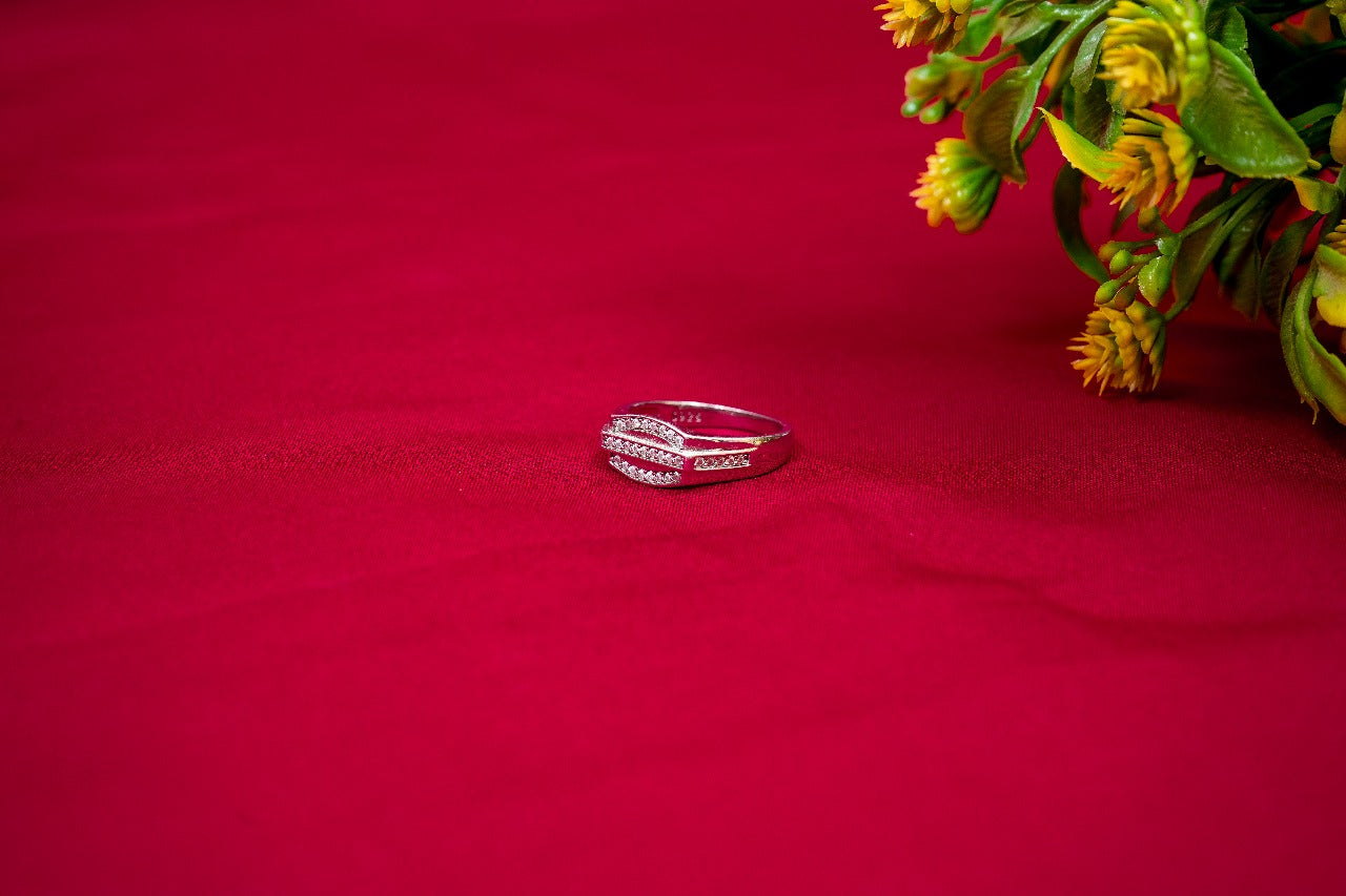 Tiered Crystal Silver Ring-925 Sterling Silver-ERAYA Jewellery
