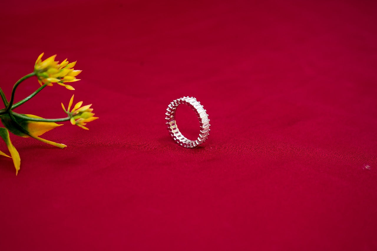Silver Baguette Ring-925 Sterling Silver-ERAYA Jewellery