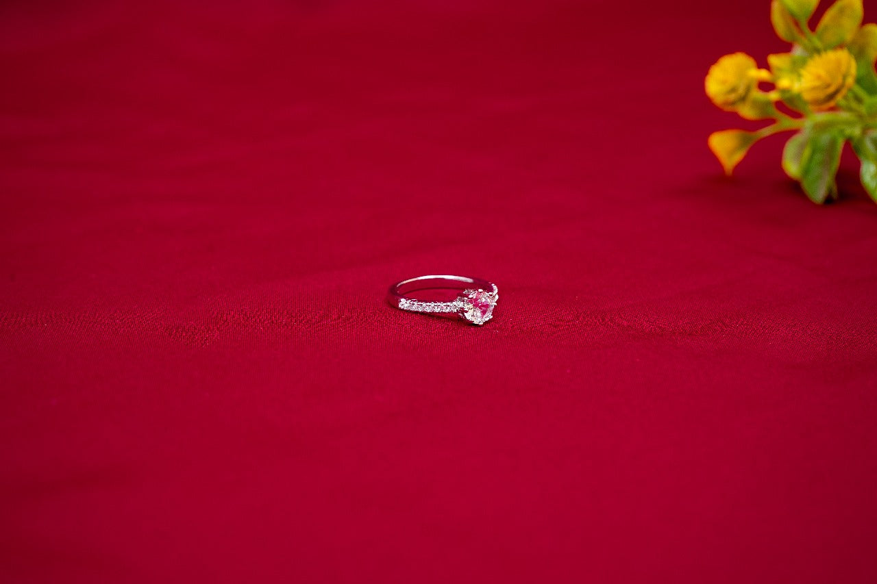 Circle Cut Crystal Solitaire Ring-925 Sterling Silver-ERAYA Jewellery