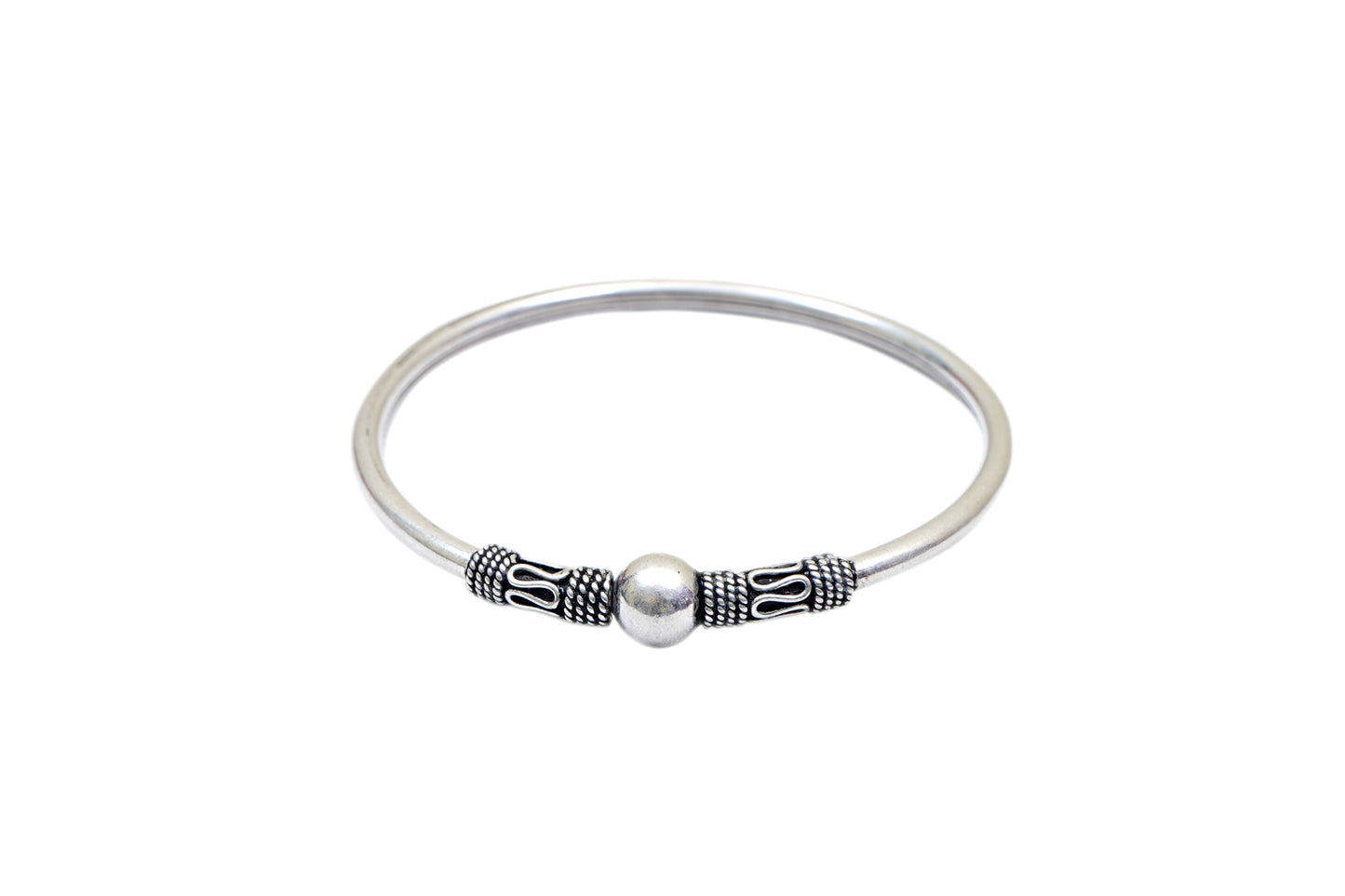 Oxidized Silver Cuff Kada-925 Sterling Silver-ERAYA Jewellery