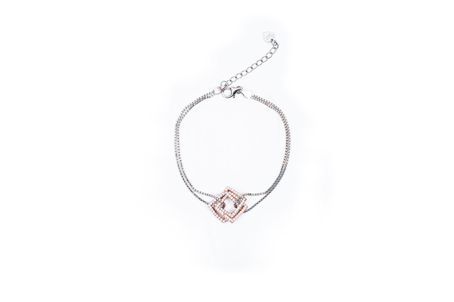 Interlocking Square Link Bracelet-925 Sterling Silver-ERAYA Jewellery