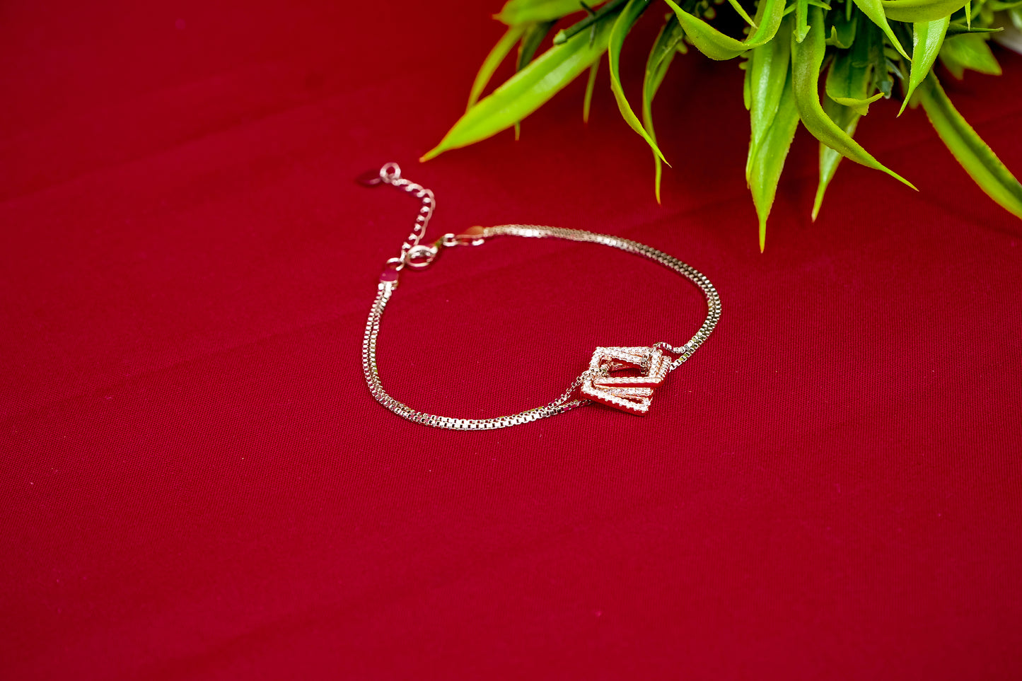 Interlocking Square Link Bracelet-925 Sterling Silver-ERAYA Jewellery
