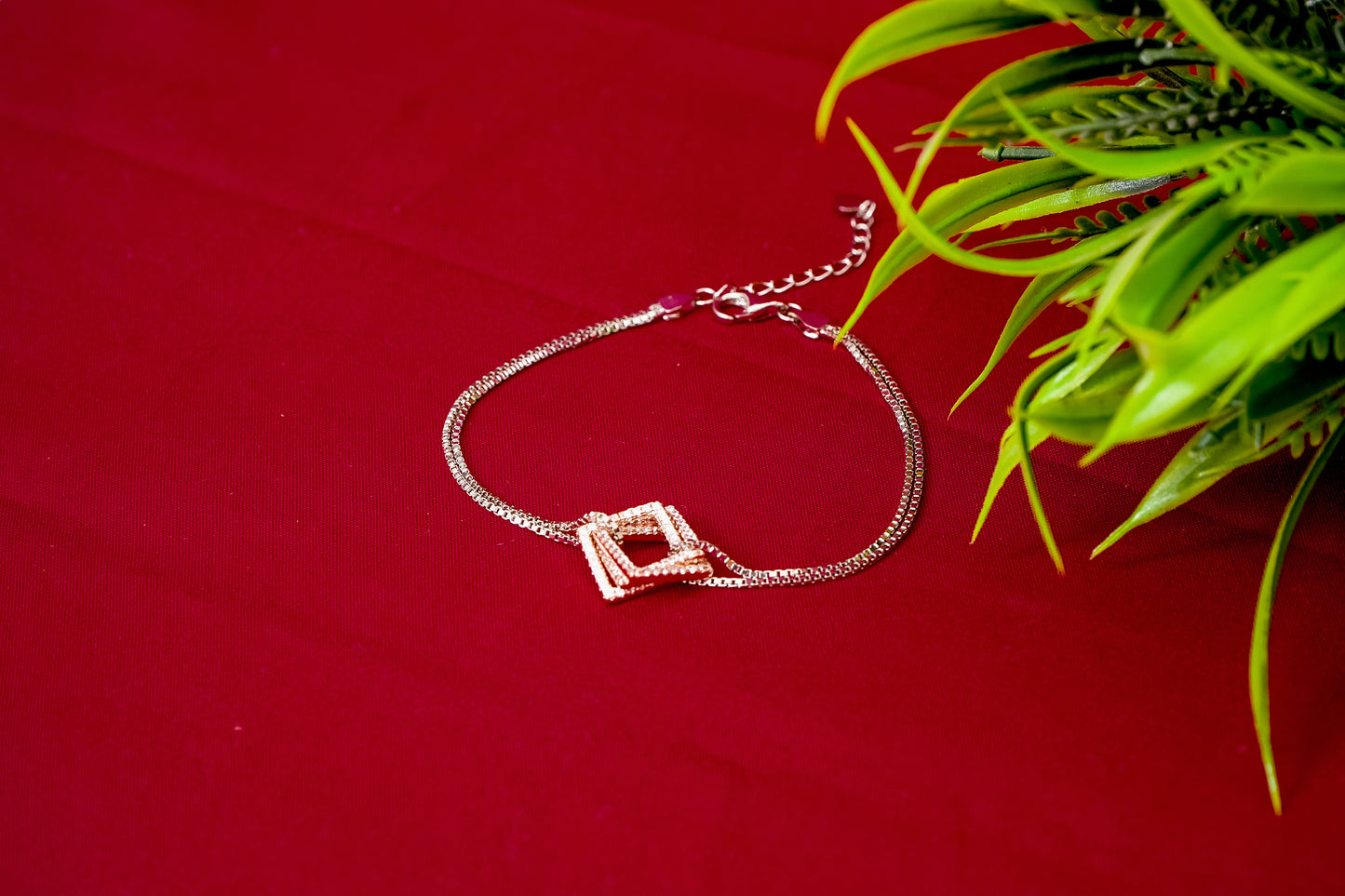 Interlocking Square Link Bracelet-925 Sterling Silver-ERAYA Jewellery