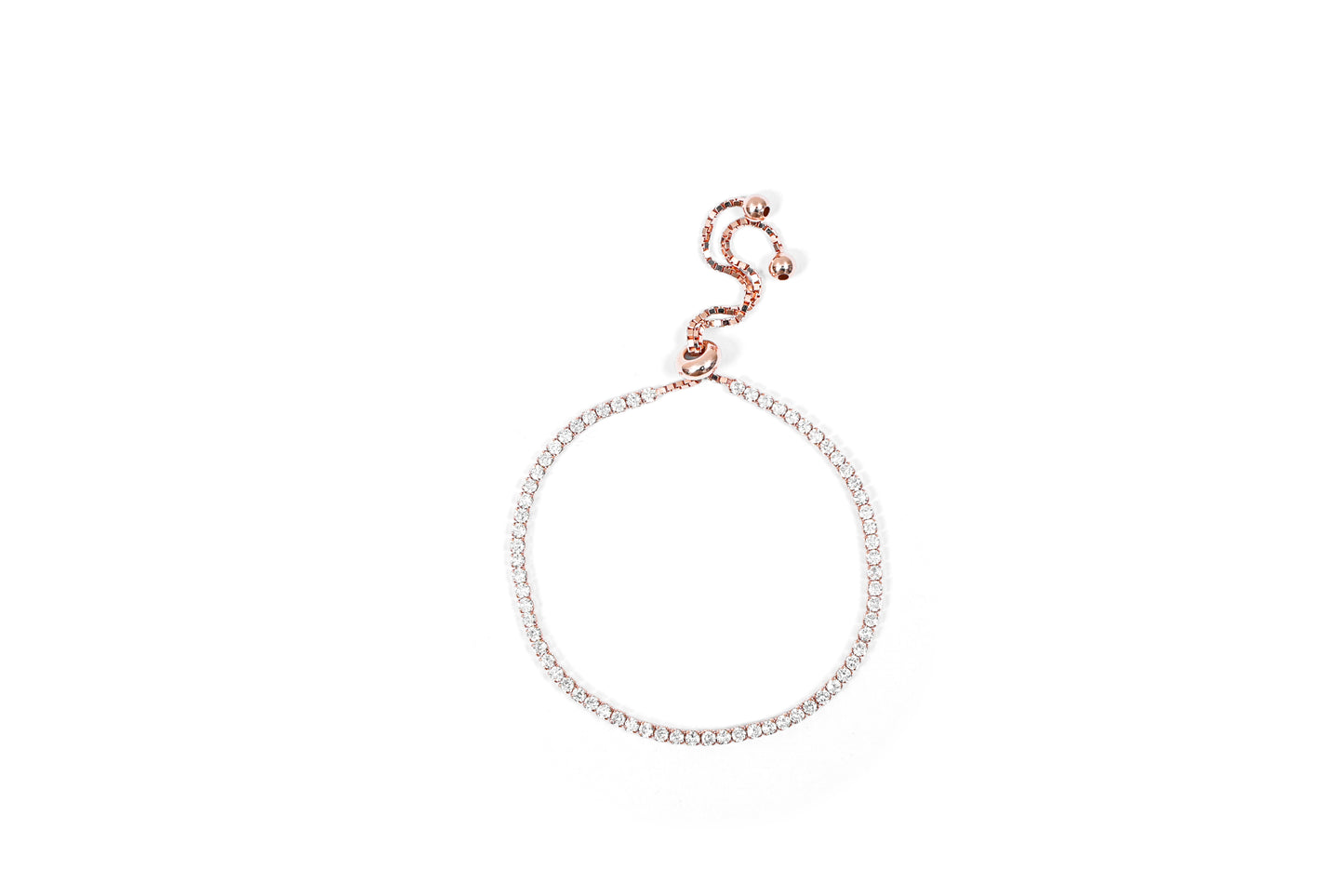 Rose-Gold toned Crystal Bracelet-925 Sterling Silver-ERAYA Jewellery