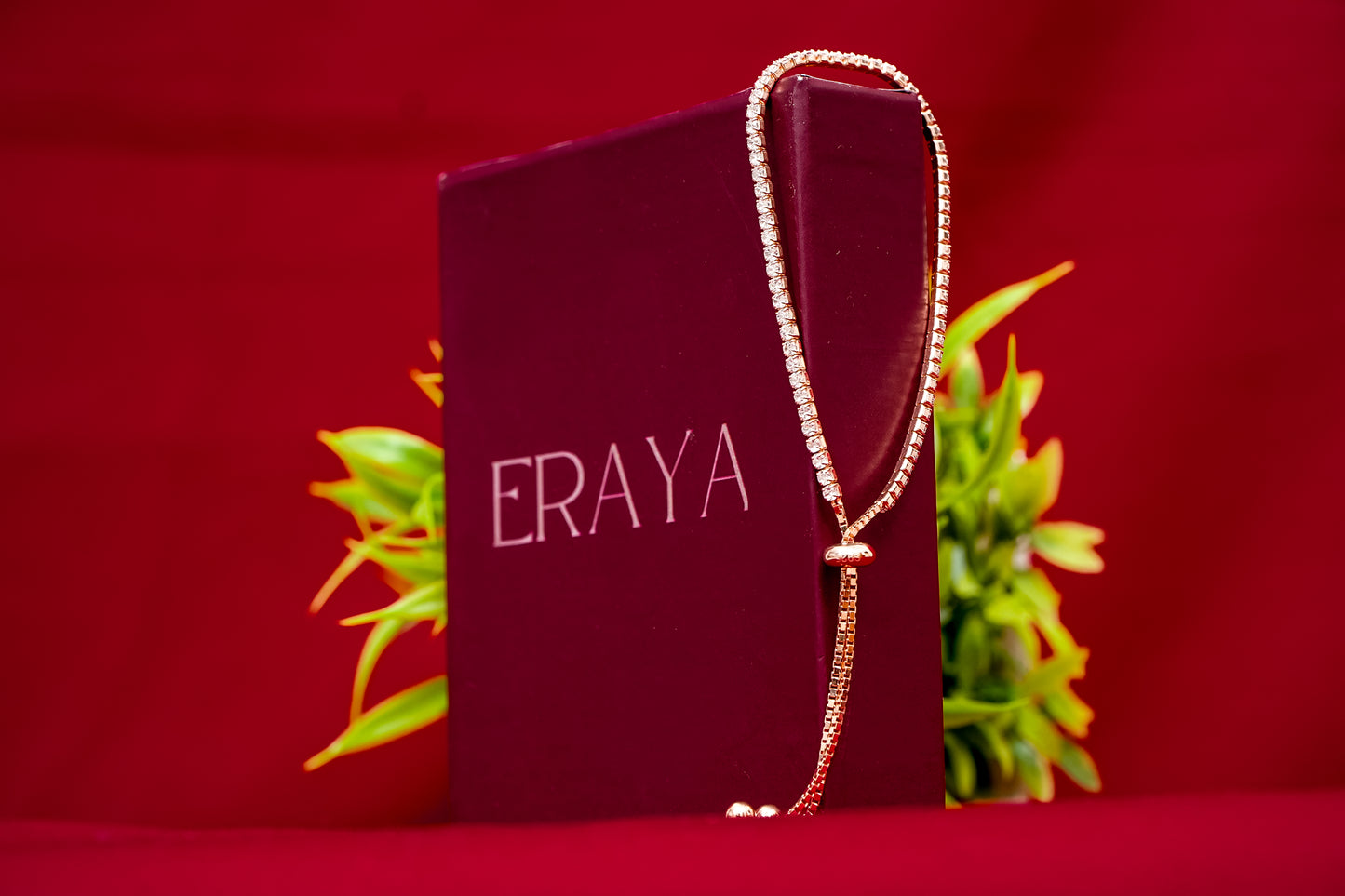 Rose-Gold toned Crystal Bracelet-925 Sterling Silver-ERAYA Jewellery