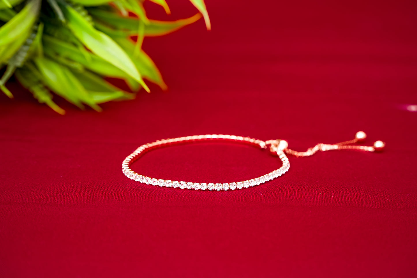 Rose-Gold toned Crystal Bracelet-925 Sterling Silver-ERAYA Jewellery