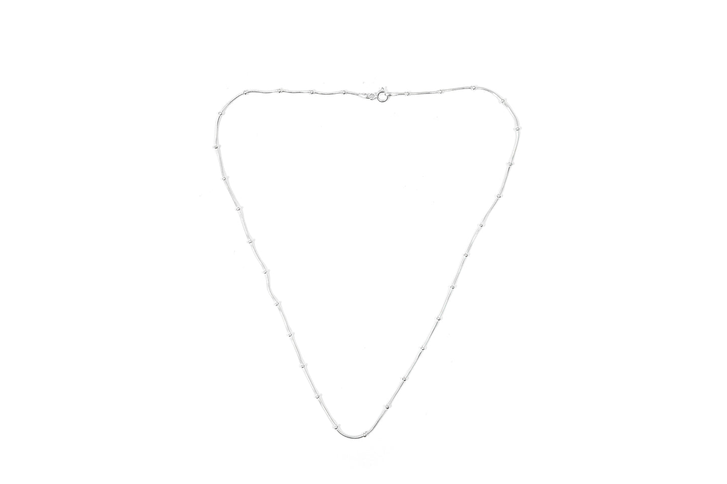Silver Bead Station Snake Chain-925 Sterling Silver-ERAYA Jewellery