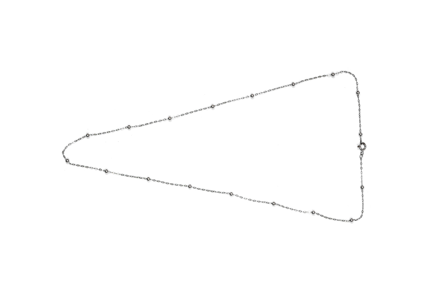 Silver Bead Station Chain-925 Sterling Silver-ERAYA Jewellery