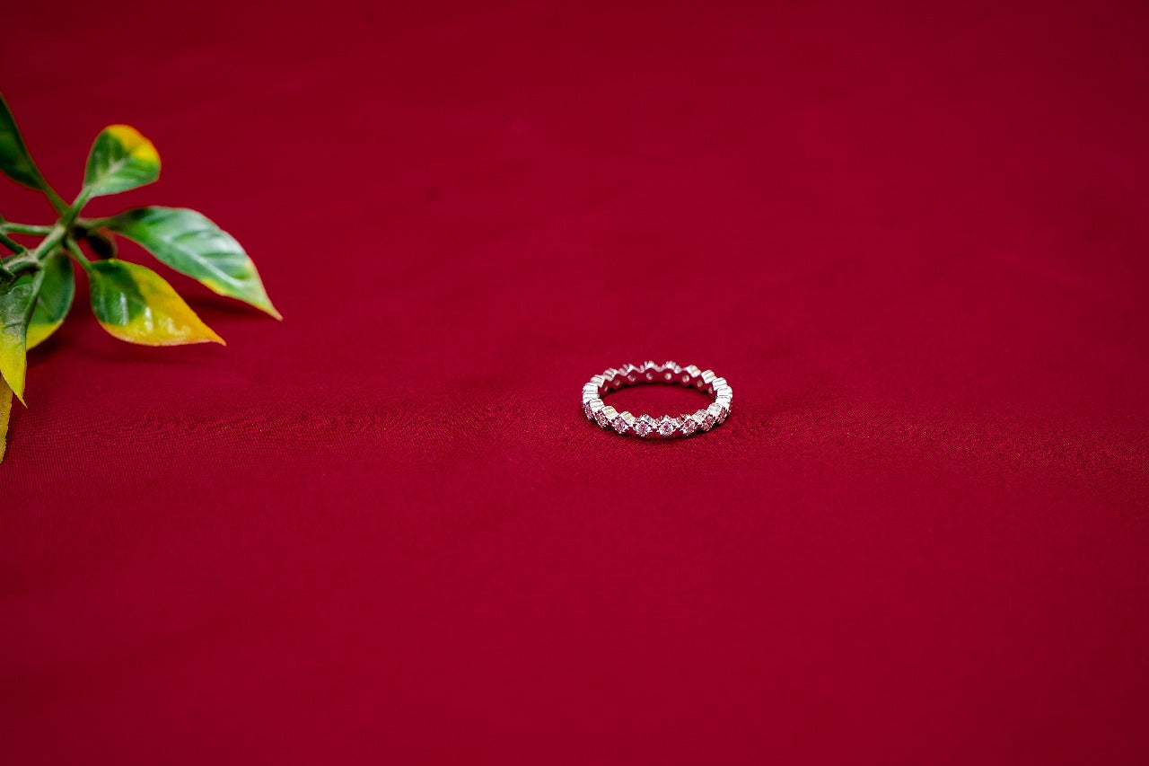 Eternity Band Solitaire Ring-925 Sterling Silver-ERAYA Jewellery