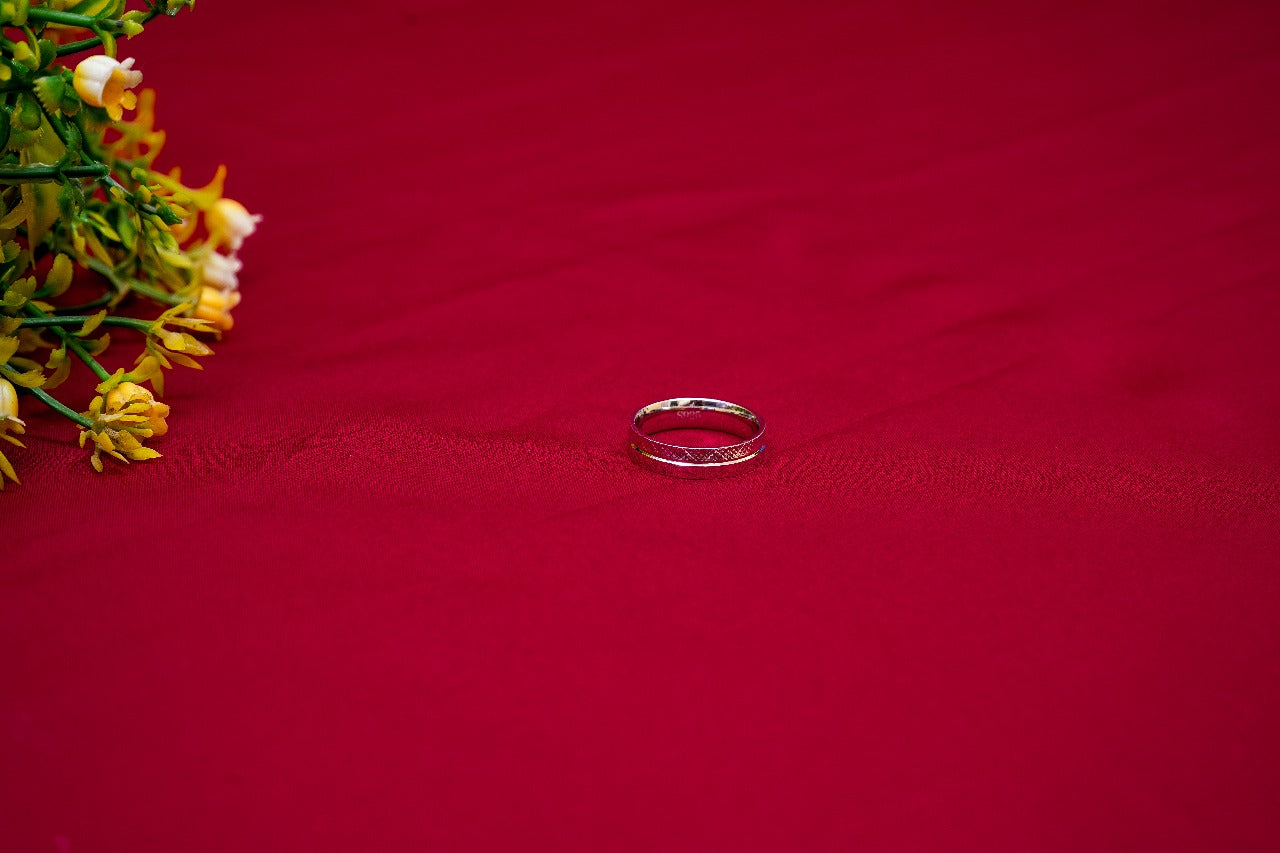 Grooved Edge Silver Ring-925 Sterling Silver-ERAYA Jewellery
