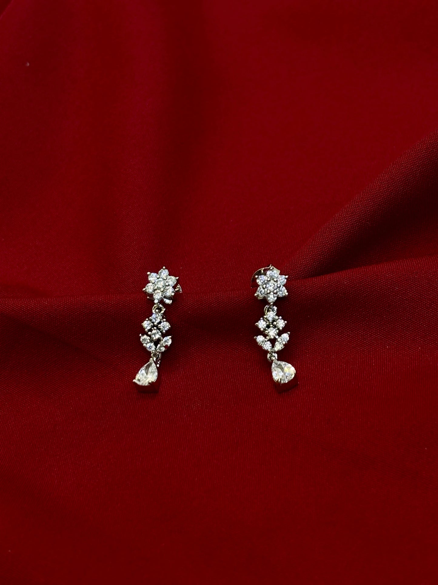 Floral Crystal Choker Necklace-925 Sterling Silver-ERAYA Jewellery