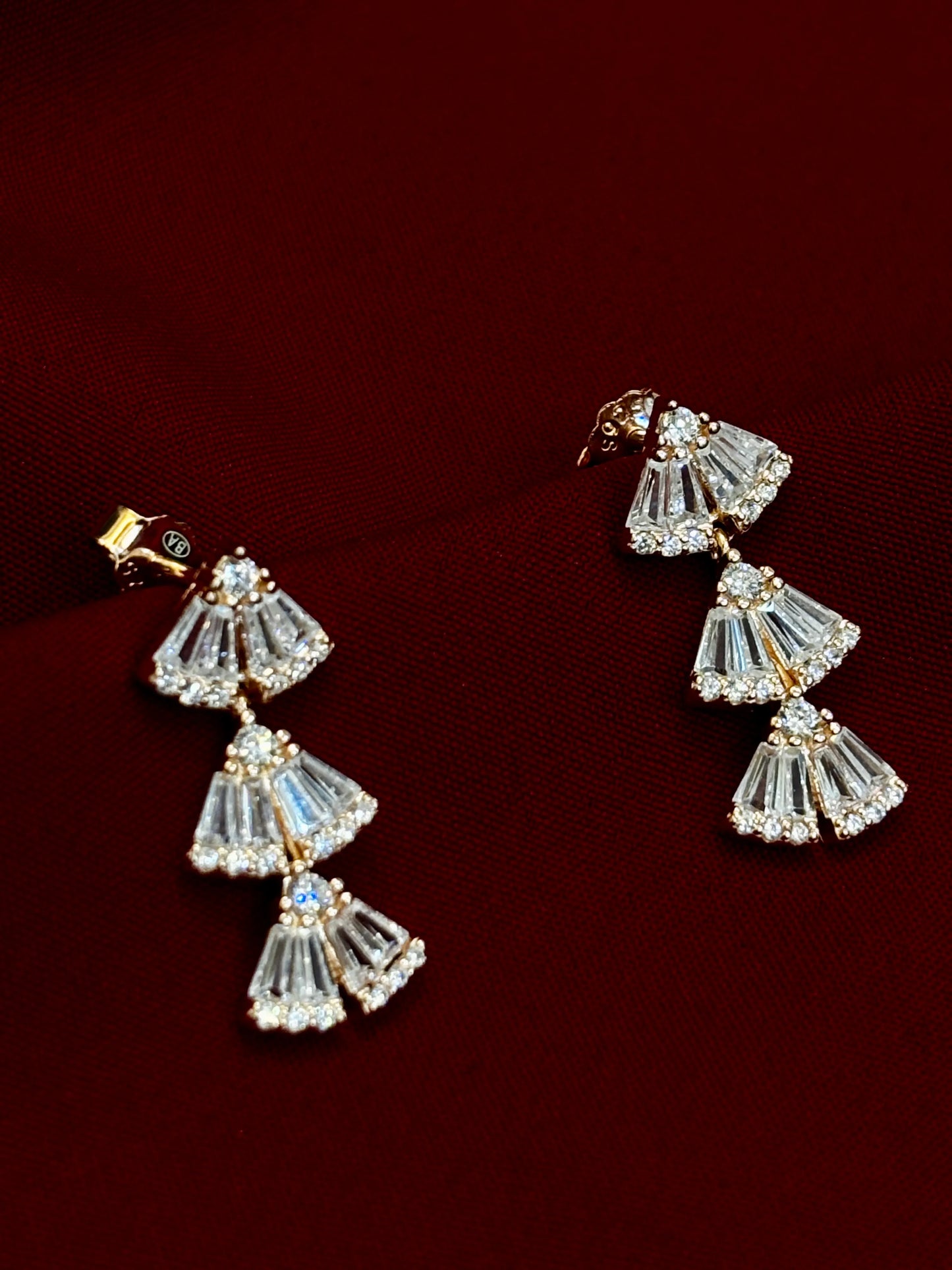 Triangle Cluster Stud Earrings - Eraya Jewellery