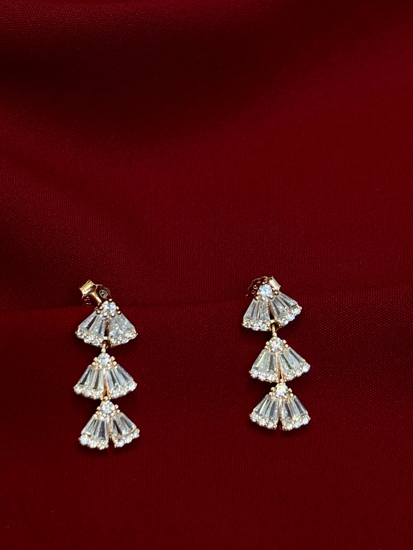 Triangle Cluster Stud Earrings - Eraya Jewellery