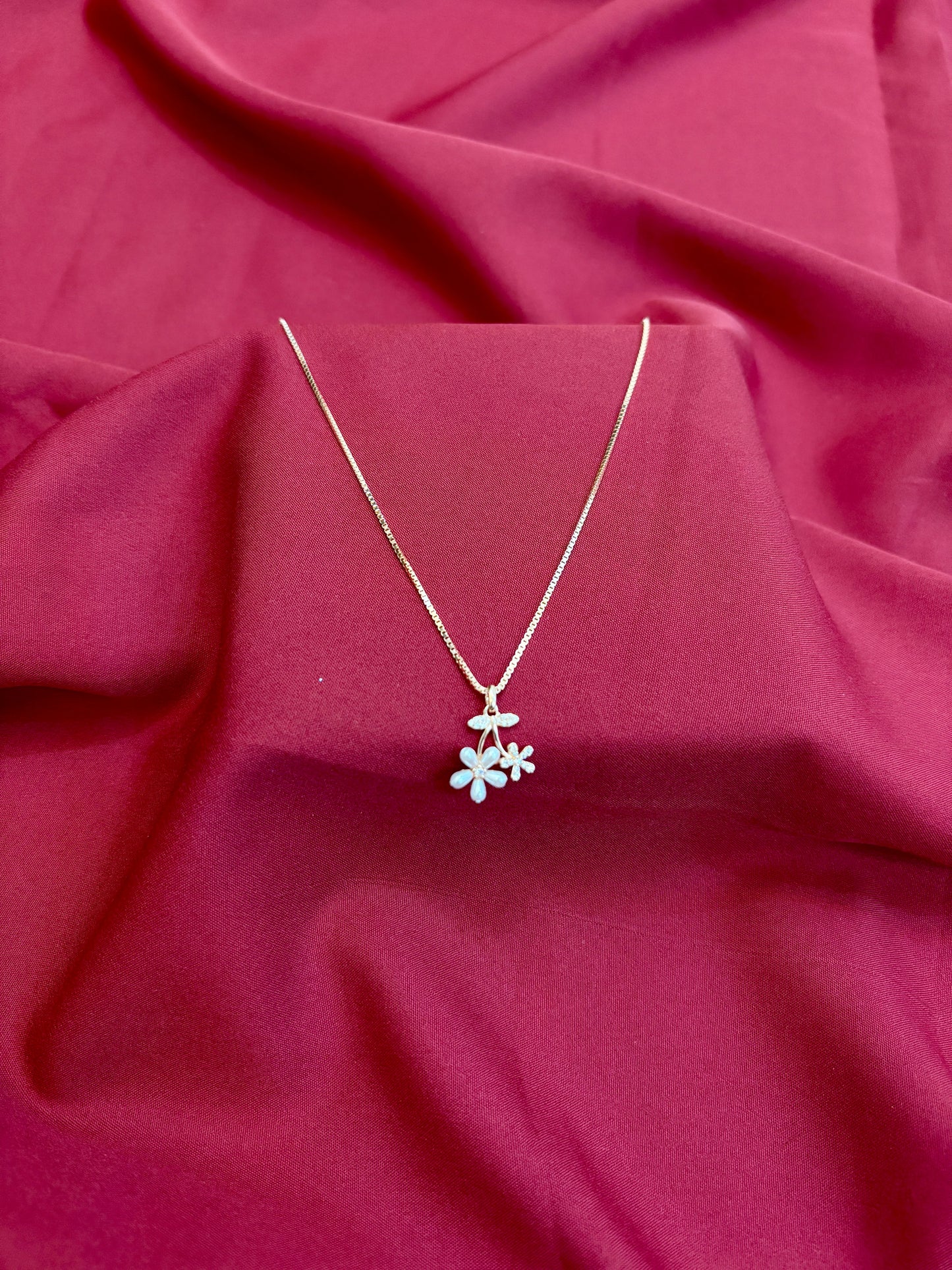 Delicate Floral Duo Pendant - Eraya Jewellery