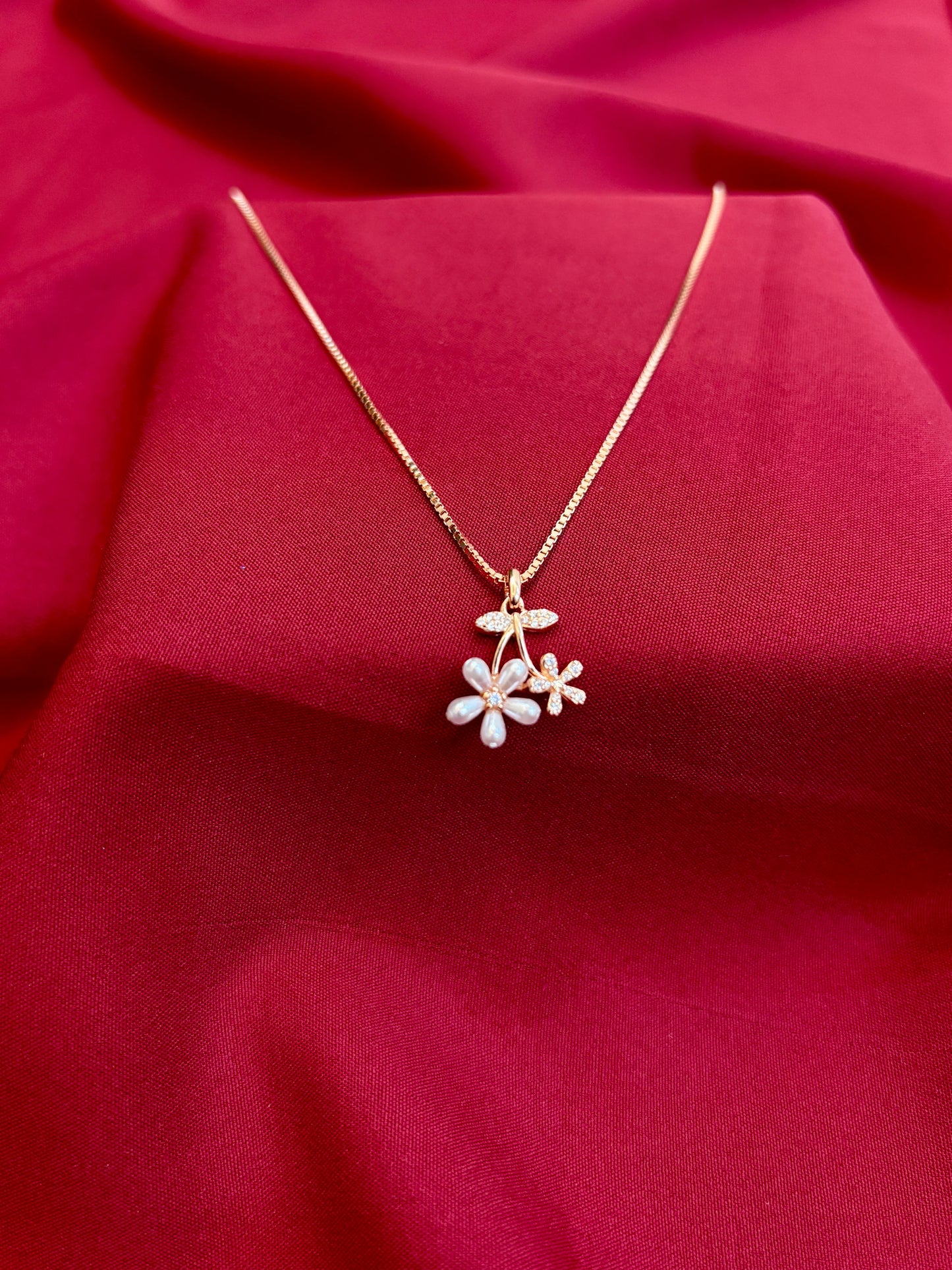 Delicate Floral Duo Pendant - Eraya Jewellery