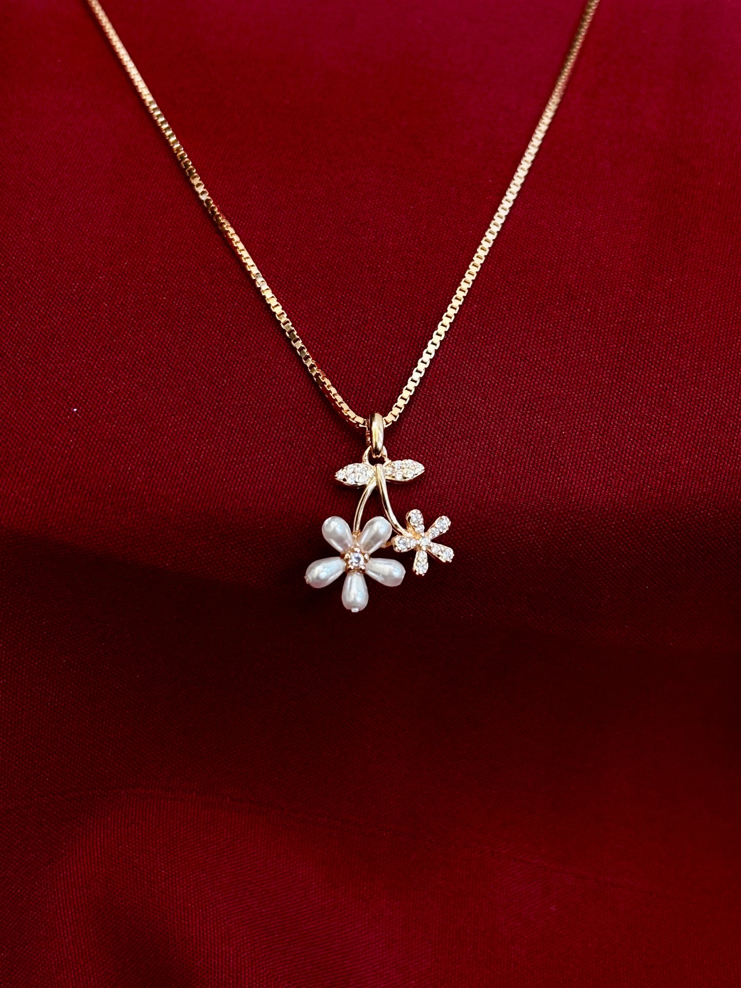 Delicate Floral Duo Pendant - Eraya Jewellery