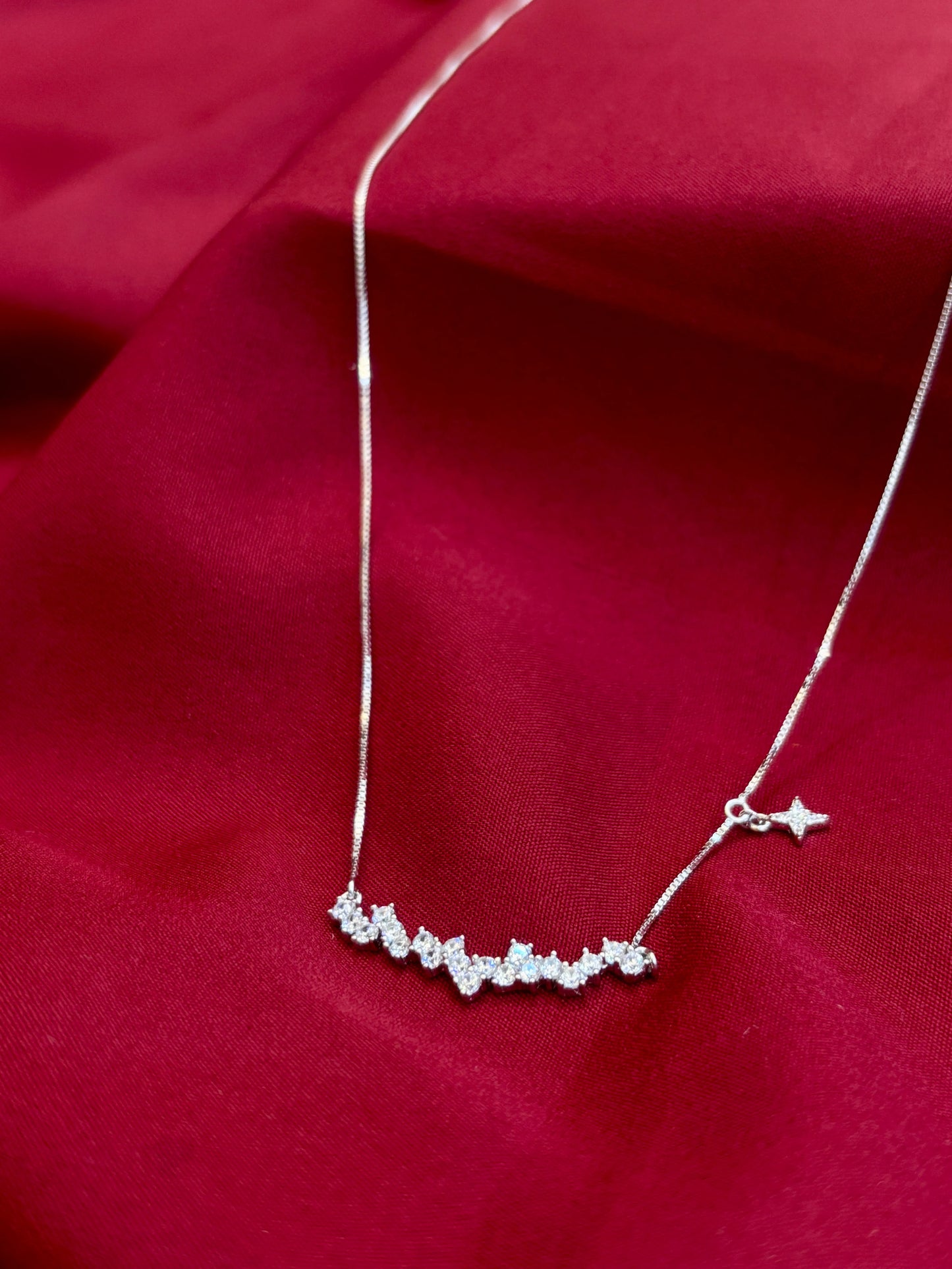 Crystal Bar Sparkle Silver Pendant - Eraya Jewellery