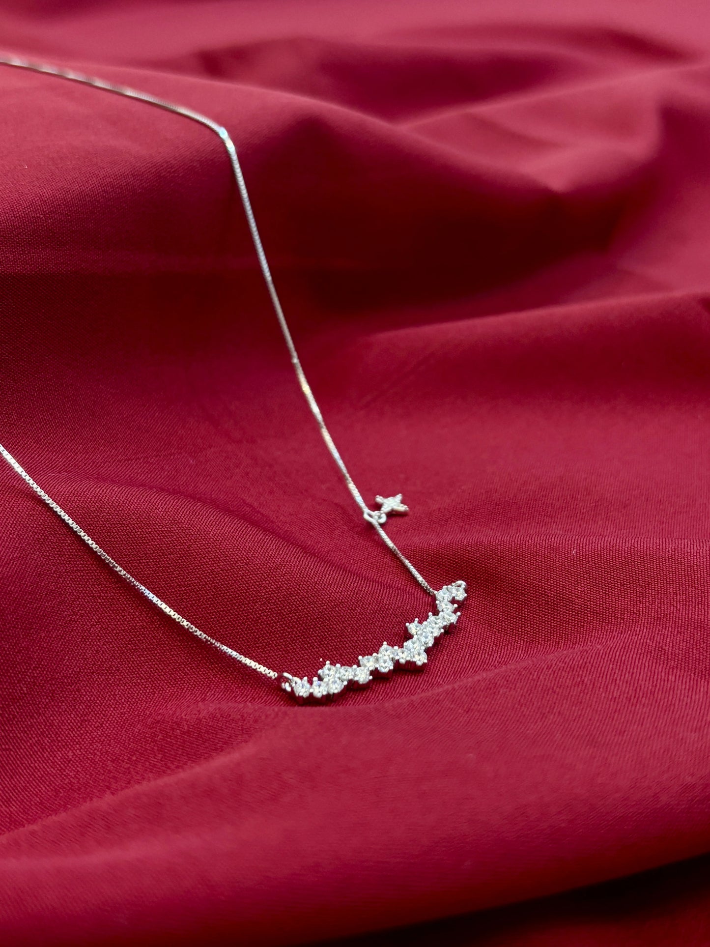 Crystal Bar Sparkle Silver Pendant - Eraya Jewellery