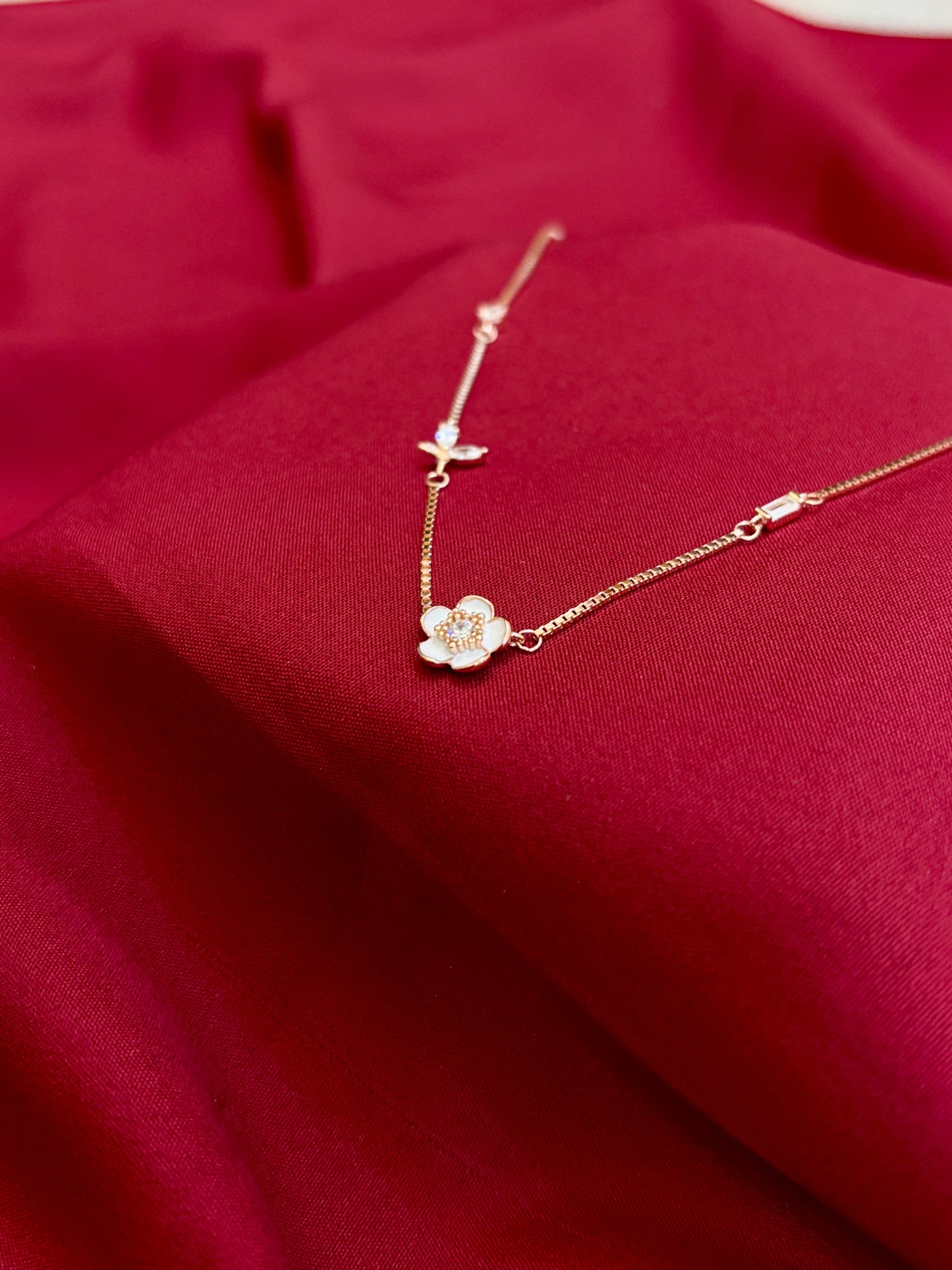 Floral Butterfly Rose-Gold Pendant - Eraya Jewellery
