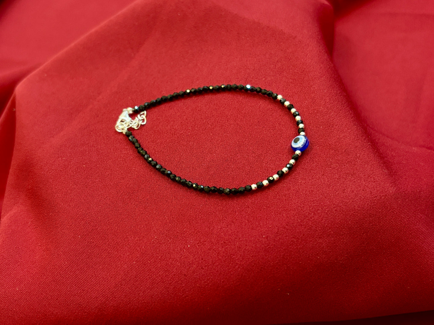 Evil Eye Beaded Bracelet-925 Sterling Silver-ERAYA Jewellery