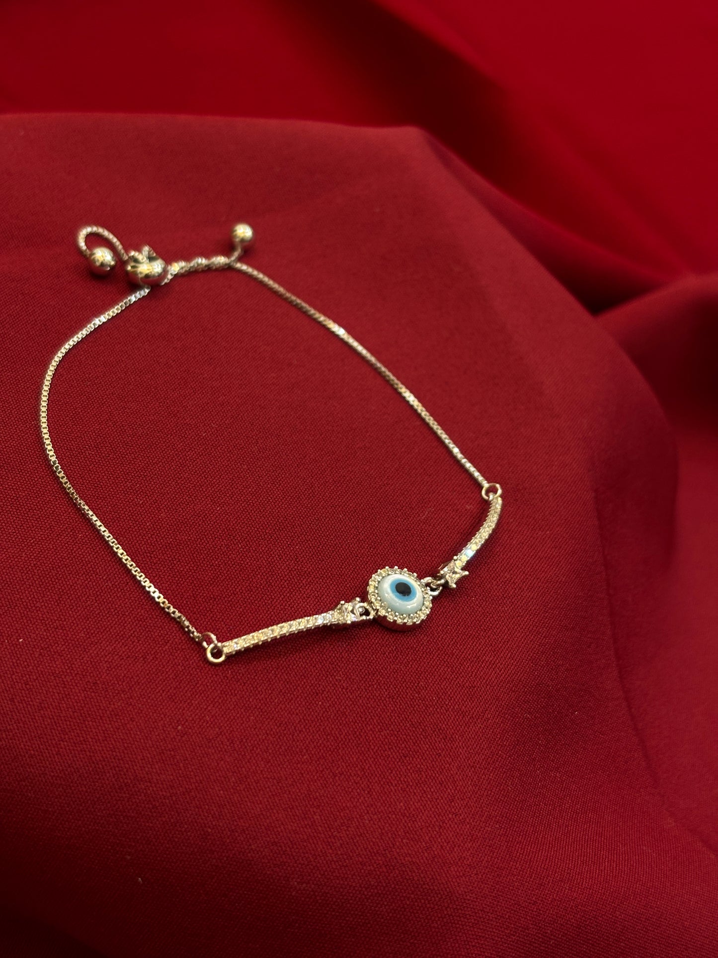 Adjustable Evil Eye Charm Silver Bracelet-925 Sterling Silver-ERAYA Jewellery