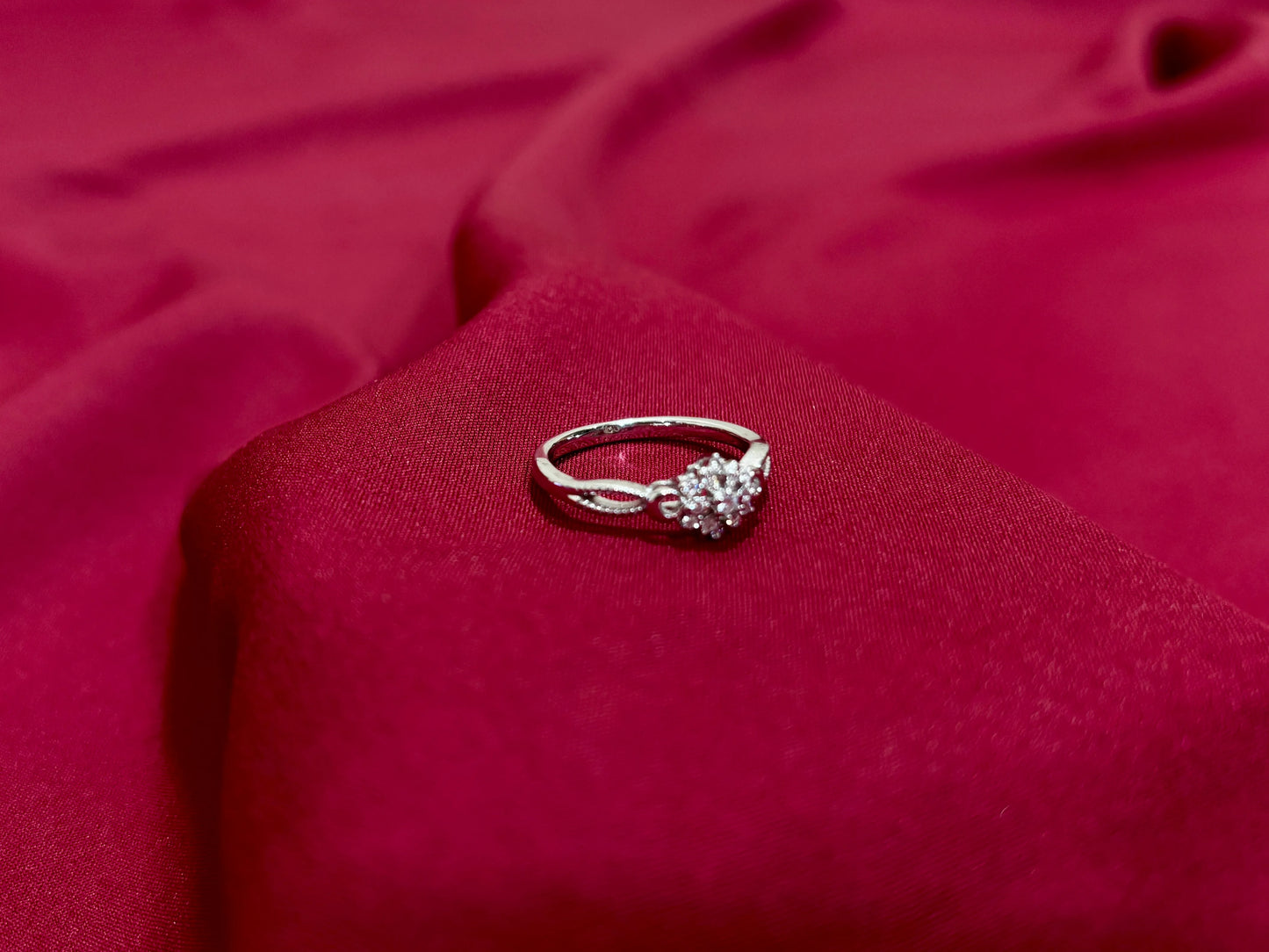 Floral Cluster Crystal Ring - Eraya Jewellery