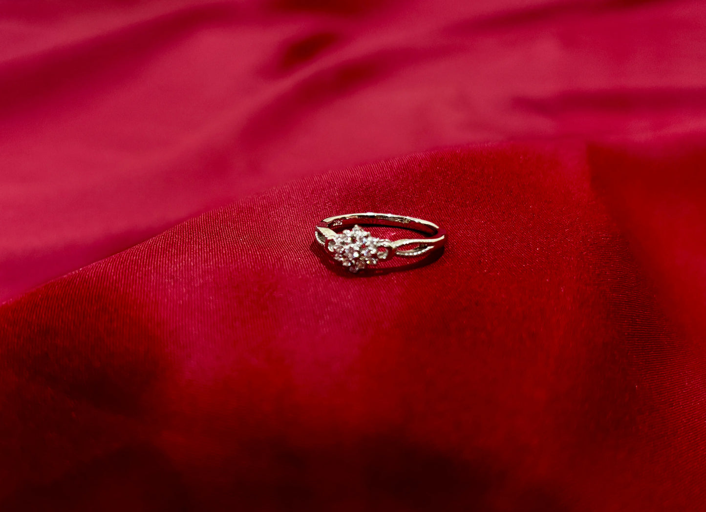 Floral Cluster Crystal Ring - Eraya Jewellery