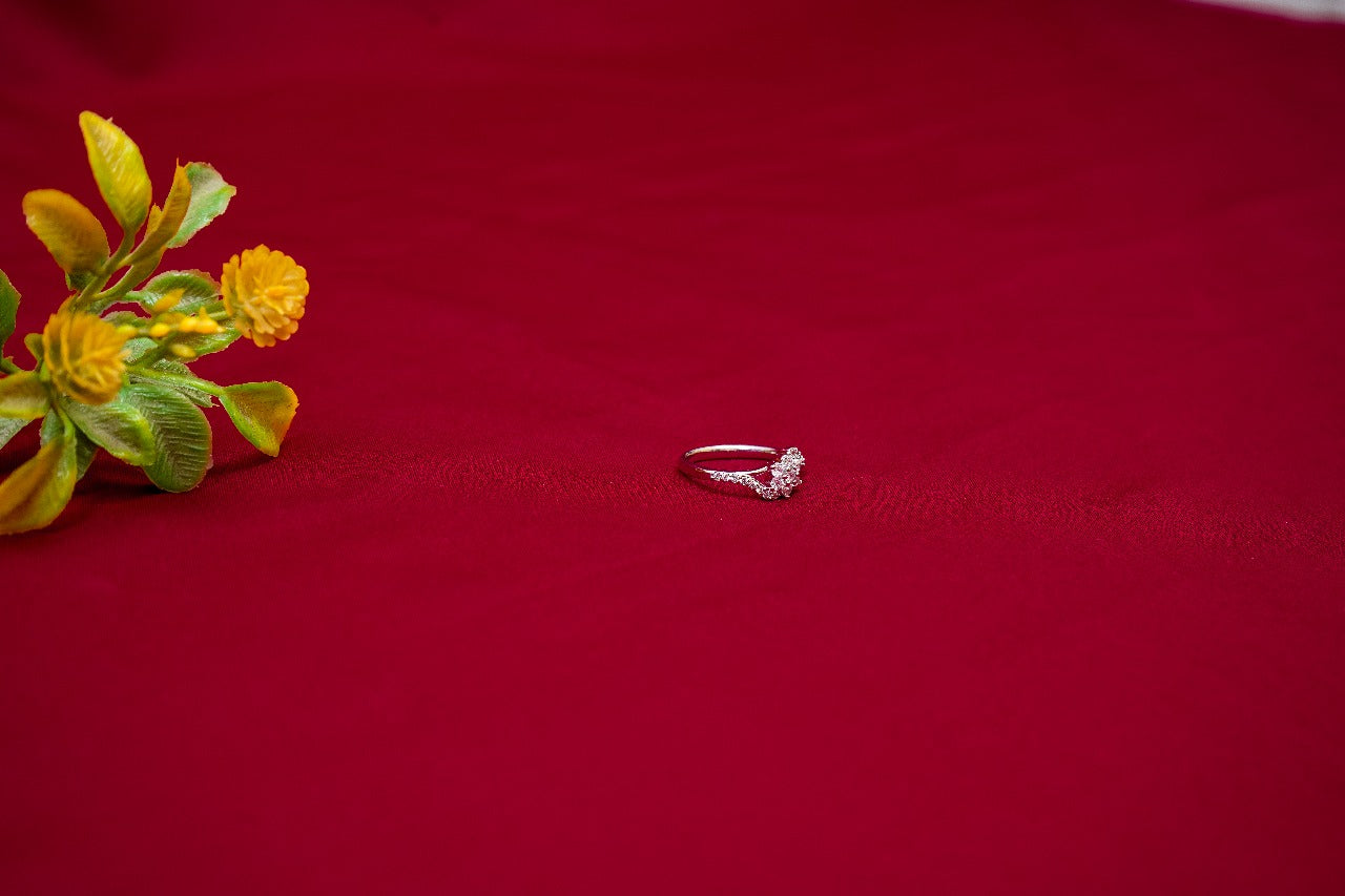 Intertwined Floral Crystal Ring-925 Sterling Silver-ERAYA Jewellery
