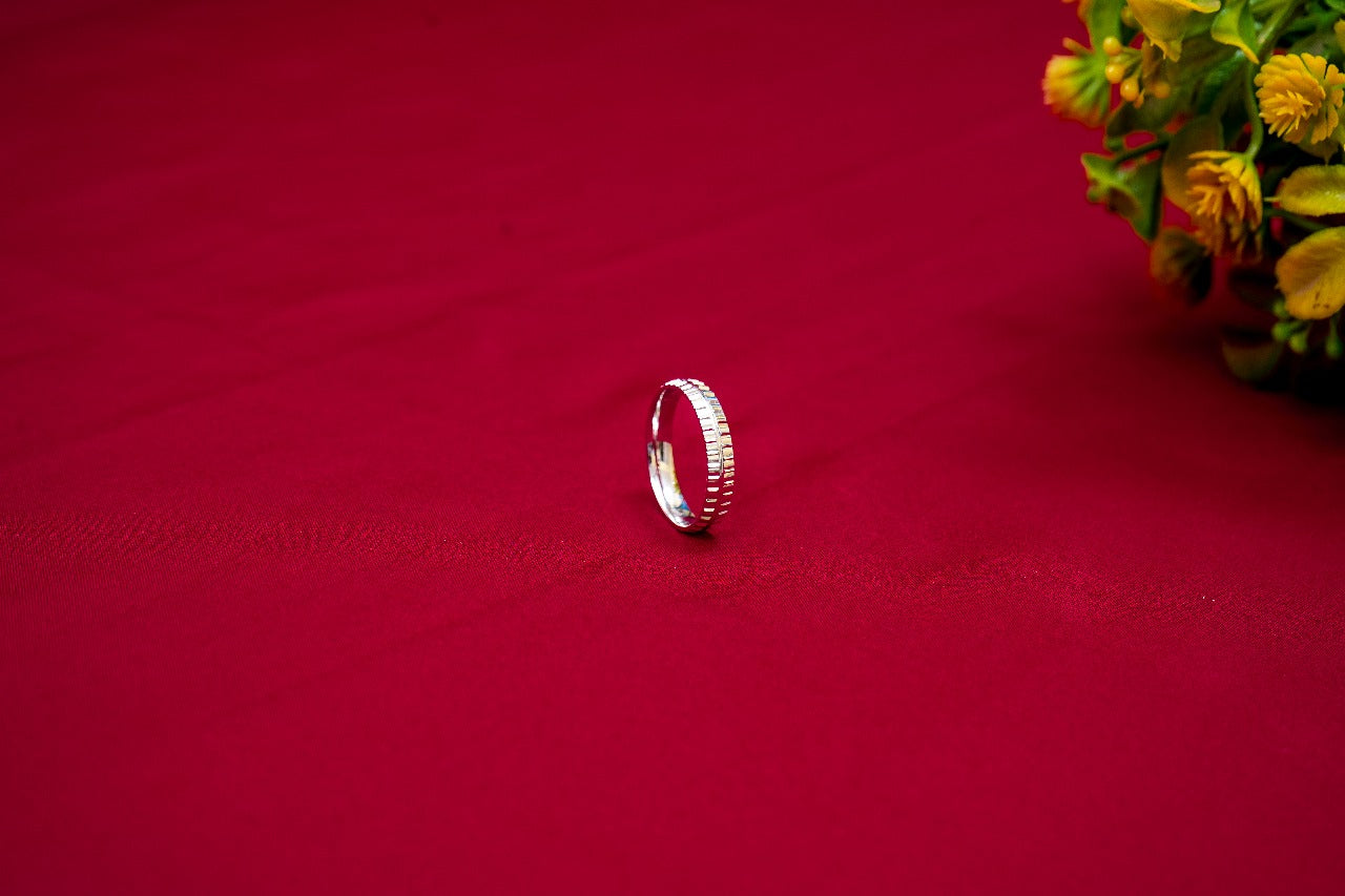 Ribbed Silver Ring-925 Sterling Silver-ERAYA Jewellery