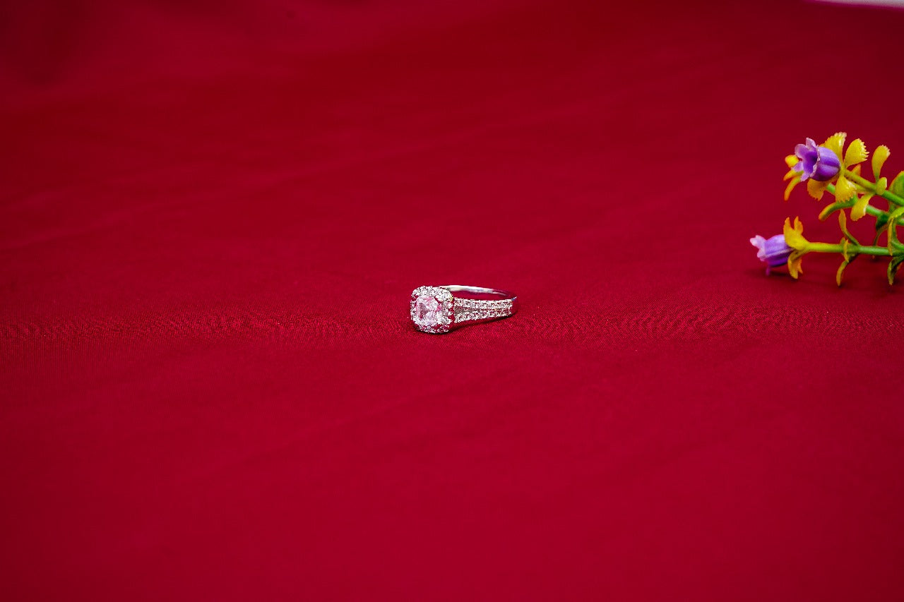 Vintage Halo Solitaire Ring-925 Sterling Silver-ERAYA Jewellery