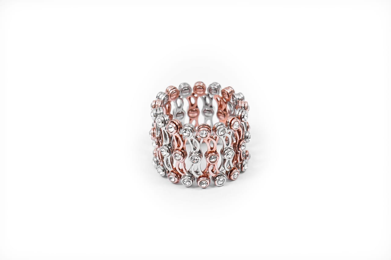 925 Silver Rose Gold Ring-Cum-Kada-925 Sterling Silver-ERAYA Jewellery