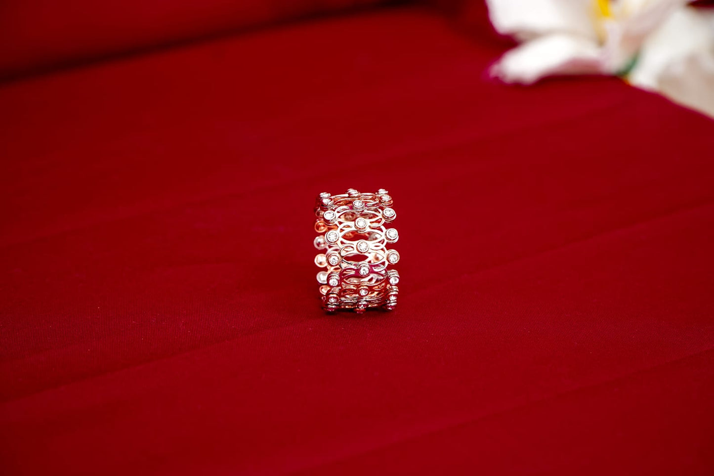 925 Silver Rose Gold Ring-Cum-Kada-925 Sterling Silver-ERAYA Jewellery