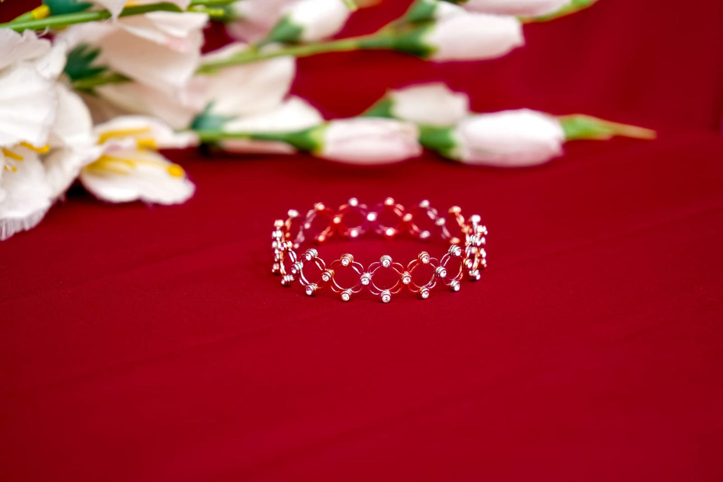 925 Silver Rose Gold Ring-Cum-Kada-925 Sterling Silver-ERAYA Jewellery