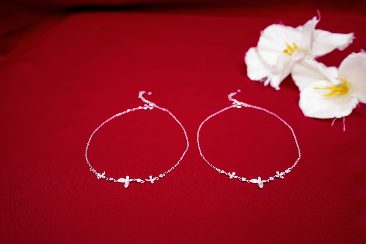 Silver Butterfly Anklet-925 Sterling Silver-ERAYA Jewellery