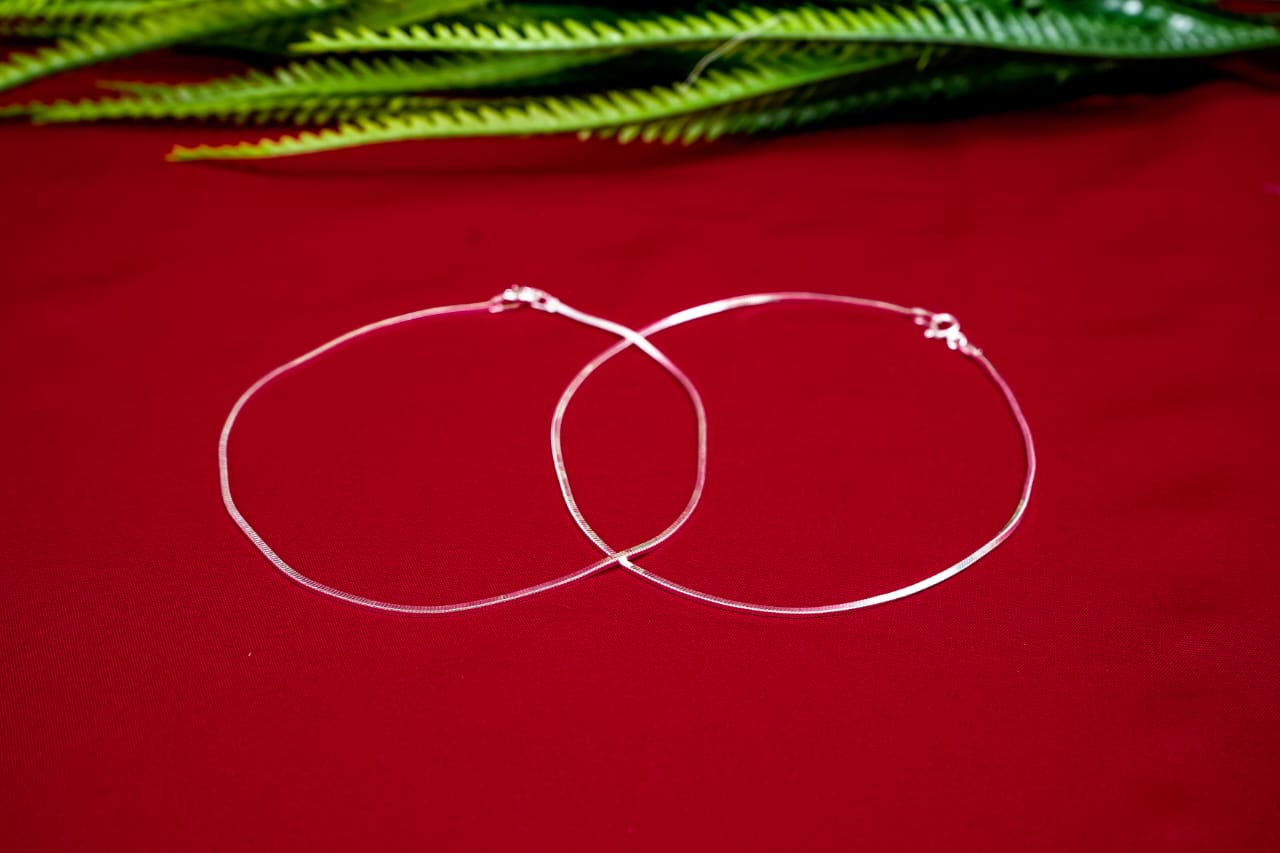 Snake Chain Silver Anklet-925 Sterling Silver-ERAYA Jewellery