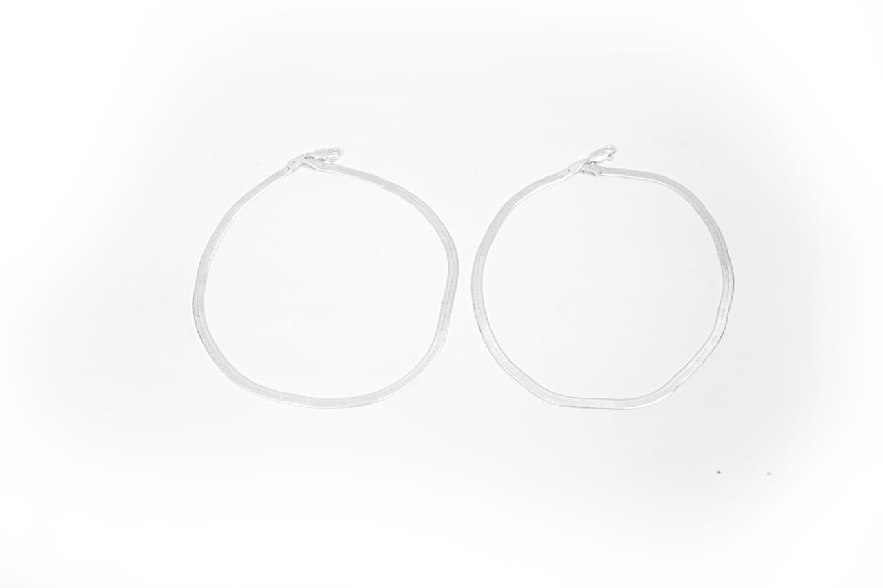 Flat Herringbone Silver Anklet-925 Sterling Silver-ERAYA Jewellery