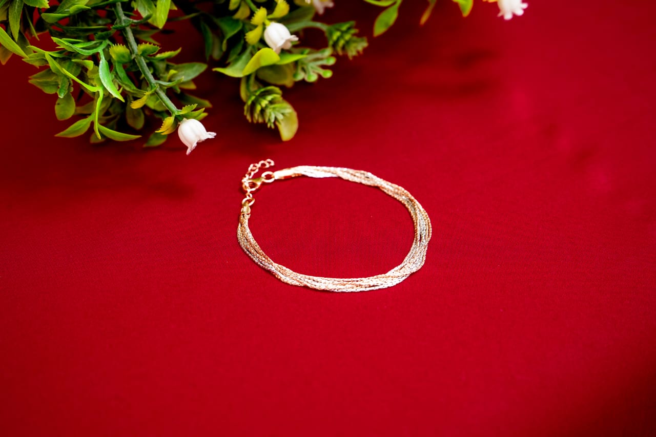 Multi-Strand Two-Tone Silver Anklet-925 Sterling Silver-ERAYA Jewellery