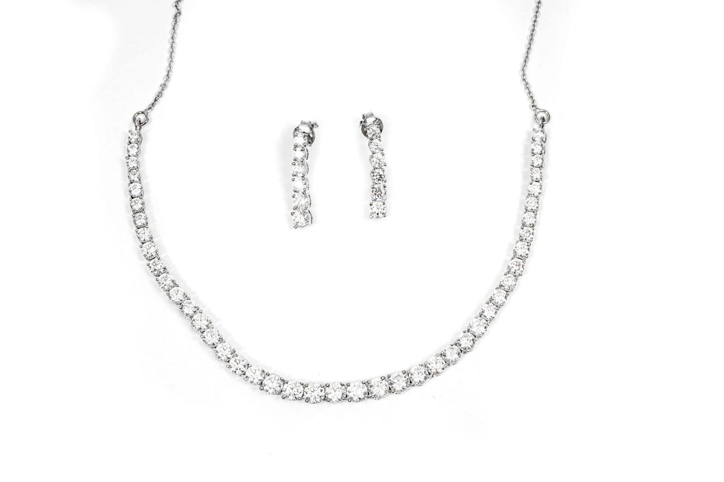 Crystal Choker Necklace-925 Sterling Silver-ERAYA Jewellery