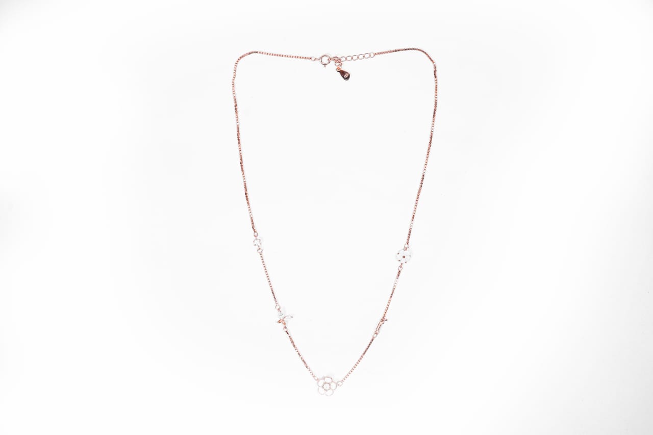 Floral Butterfly Rose-Gold Pendant-925 Sterling Silver-ERAYA Jewellery