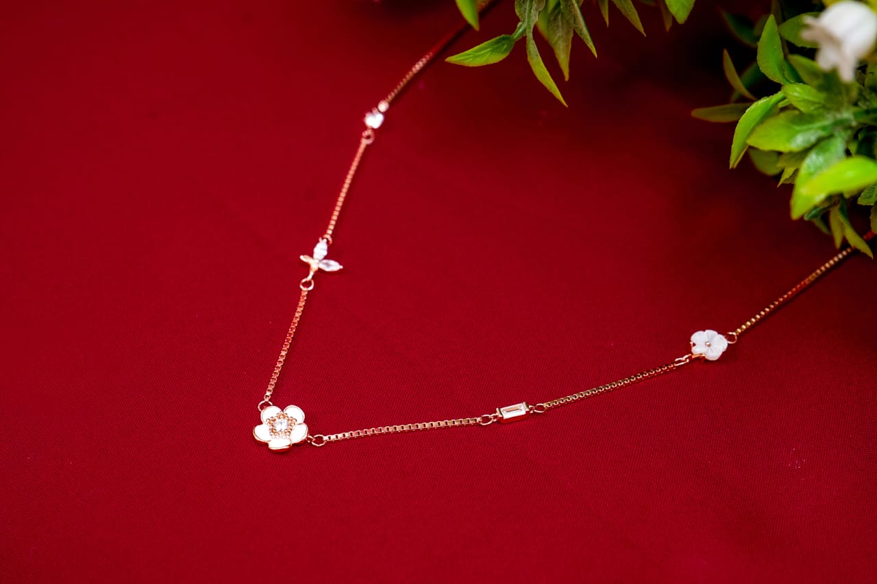 Floral Butterfly Rose-Gold Pendant-925 Sterling Silver-ERAYA Jewellery