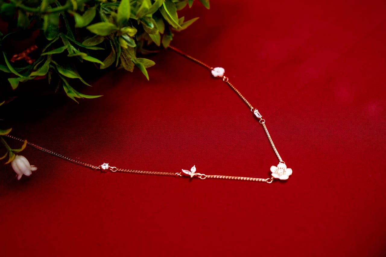 Floral Butterfly Rose-Gold Pendant-925 Sterling Silver-ERAYA Jewellery