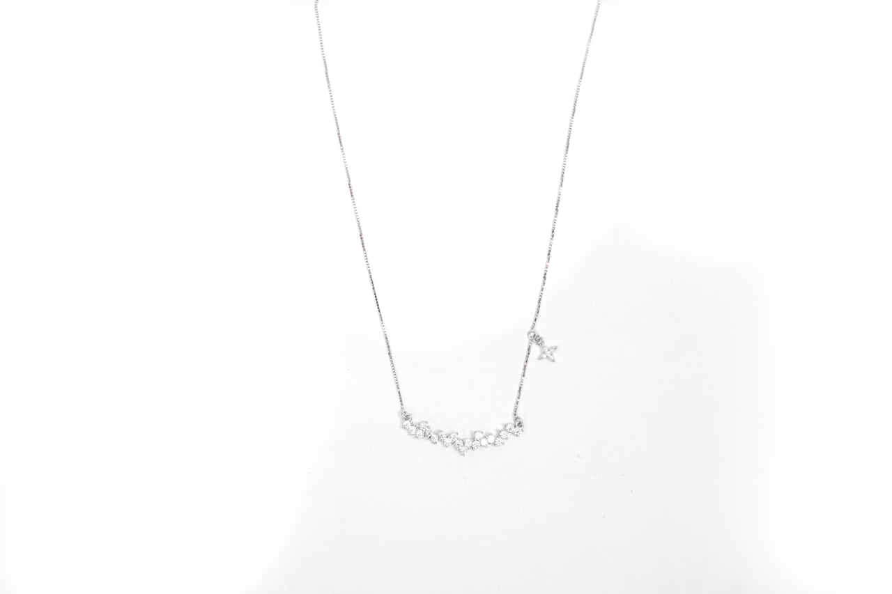 Crystal Bar Sparkle Silver Pendant-925 Sterling Silver-ERAYA Jewellery