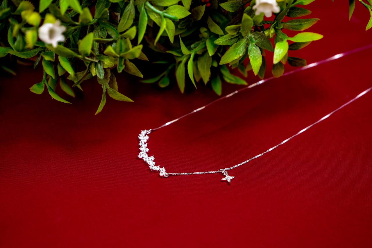 Crystal Bar Sparkle Silver Pendant-925 Sterling Silver-ERAYA Jewellery