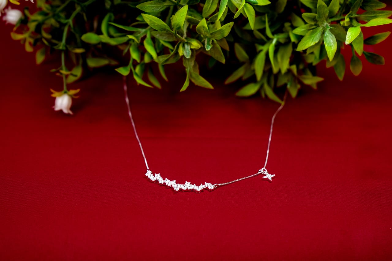 Crystal Bar Sparkle Silver Pendant-925 Sterling Silver-ERAYA Jewellery