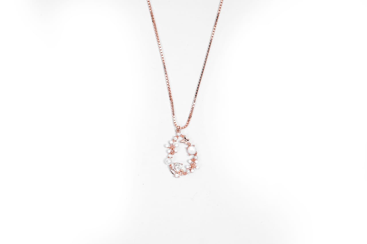 Floral Wreath Rose-Gold Pendant-925 Sterling Silver-ERAYA Jewellery