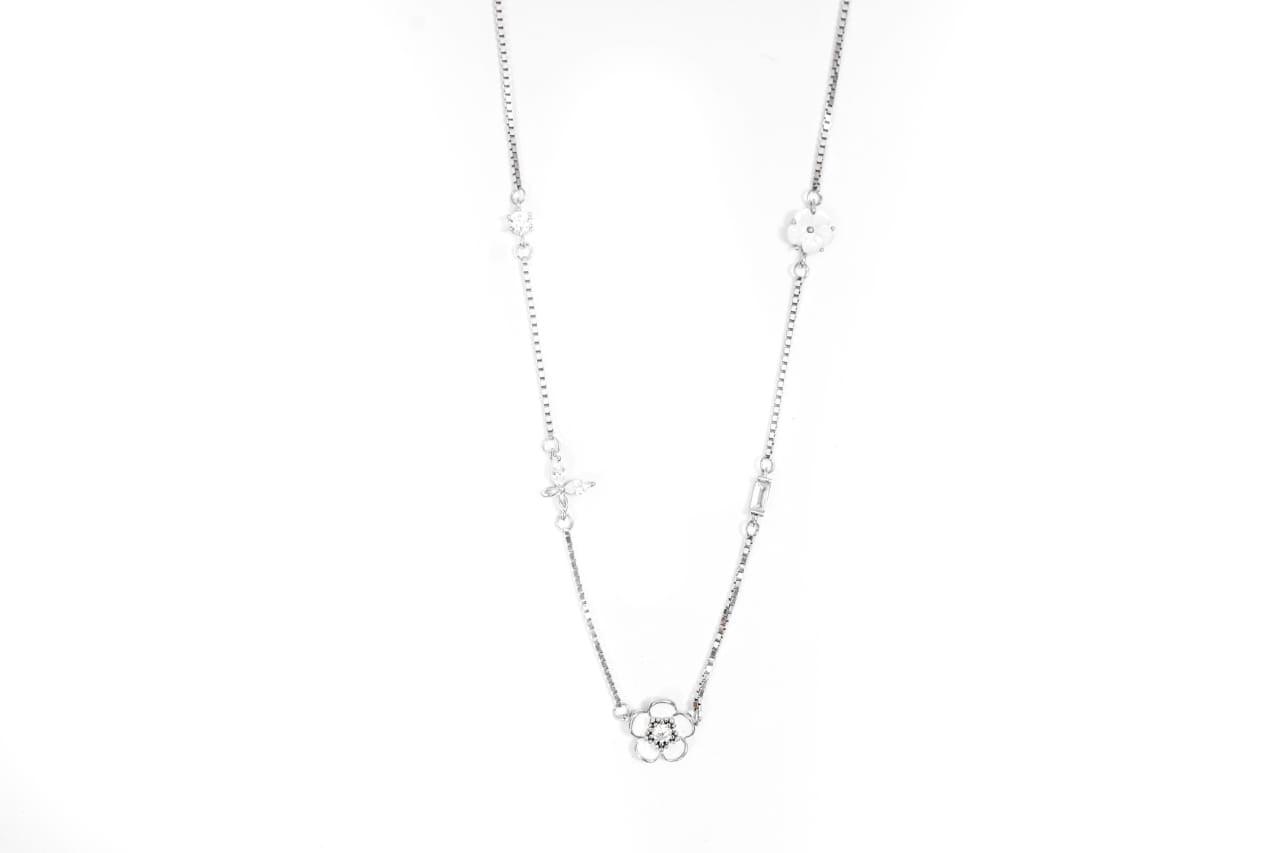 Floral Butterfly Silver Pendant-925 Sterling Silver-ERAYA Jewellery